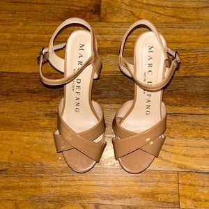 Marc Defang cross strap platforms pageant runway shoe size 6.5